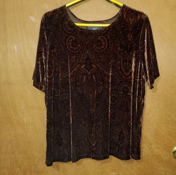 California Concepts Collection Woman 1X Velveteen T-shirt Style Top - Picture 1 of 4